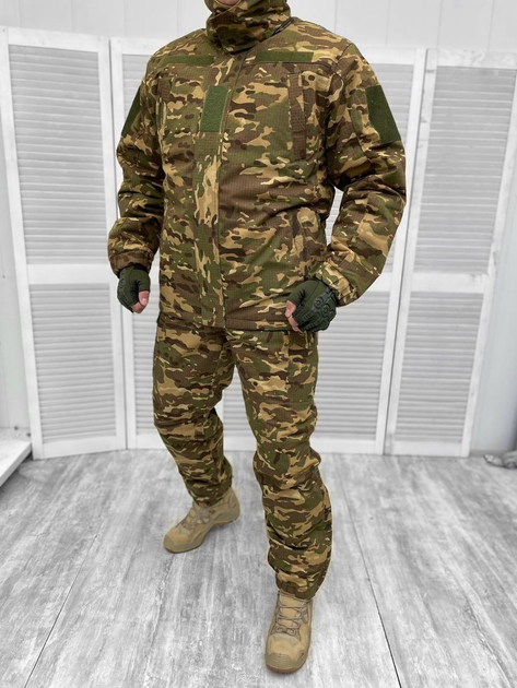 Тактическая зимняя теплая военная форма комплект костюм ( Китель + Штаны ), Камуфляж: Мультикам, Размер: L - изображение 1