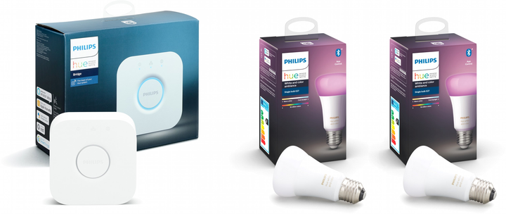 Набор Philips Hue Bridge, лампа E27 RGB 2 шт (BRIDGE+E27RGB_2PCS ...