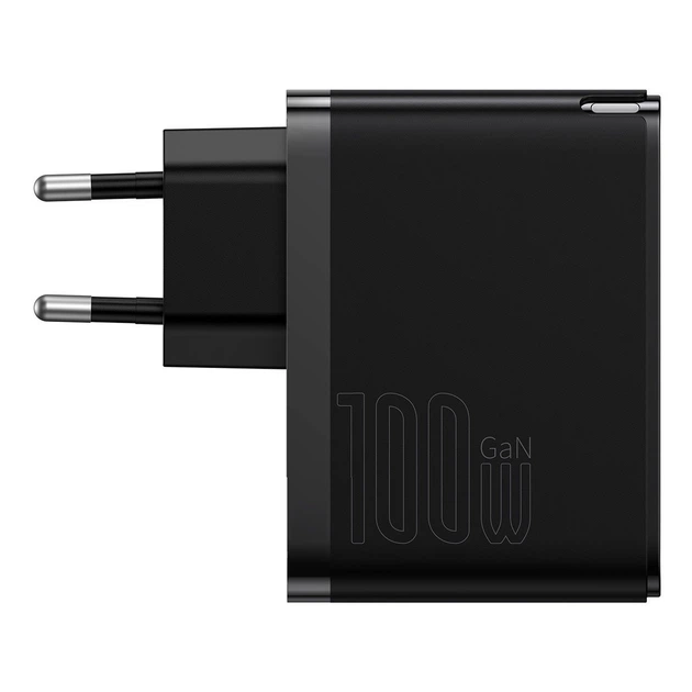 Мережевий зарядний пристрій 100W Baseus GaN5 Pro CCGP090201 швидка зарядка QC4.0+PD3.0 1USB+1Type-C 5A + кабель Type-C to Type-C 100W 1м Black - зображення 14