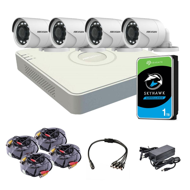 Комплект видеонаблюдения Hikvision HD-TVI 4OUT 2MP + HDD – фото, отзывы ...