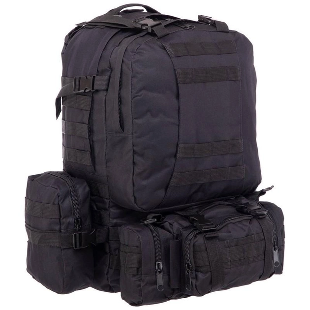 Тактический рюкзак 55 л рейдовый с отсоединяемыми подсумками (50 х 34 х 15+10 см) Черный ZK-5504 - изображение 1
