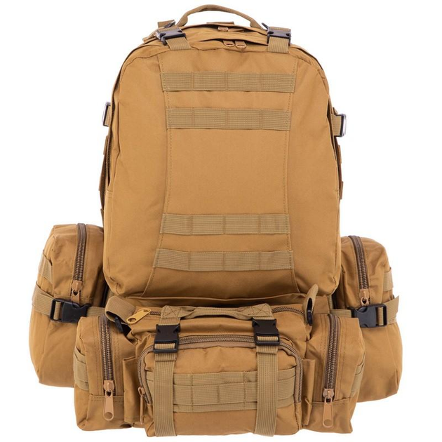 Тактический рюкзак 55 л рейдовый с отсоединяемыми подсумками (50 х 34 х 15+10 см) Хаки ZK-5504 - изображение 2