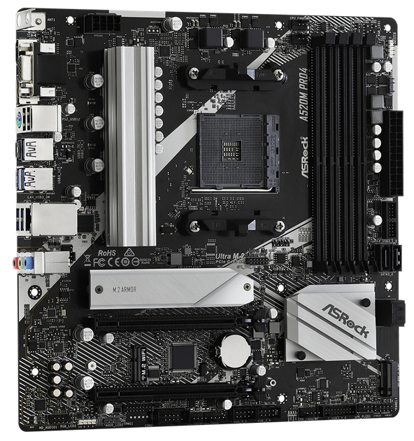 Материнська плата ASRock A520M Pro4 (sAM4, AMD A520, PCI-Ex16) - зображення 3