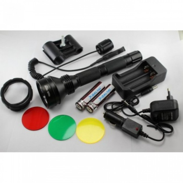 Аккумуляторный охотничий подствольный фонарь для охоты с выносной кнопкой под ружье Bailong Black Police-Q2808-T6 - изображение 2