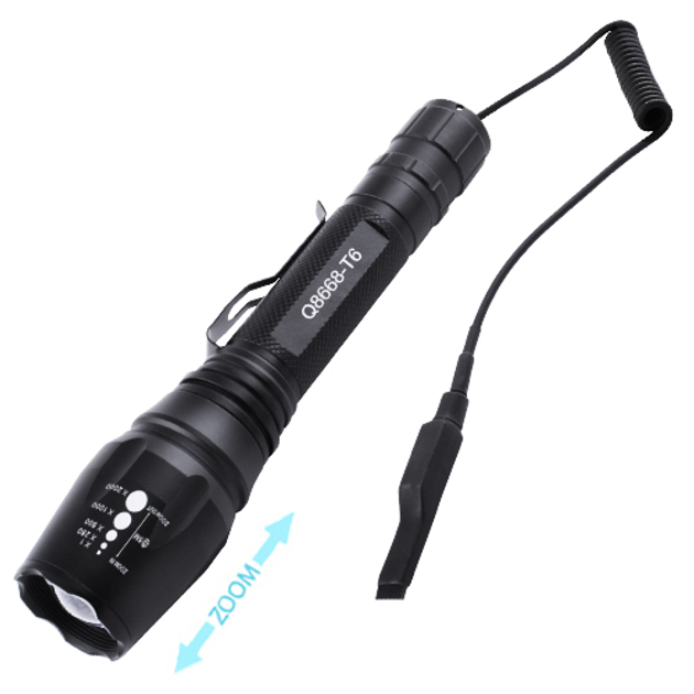Подствольный фонарь с оптическим зумом для охоты Police Q8668-T6 Черный - изображение 2