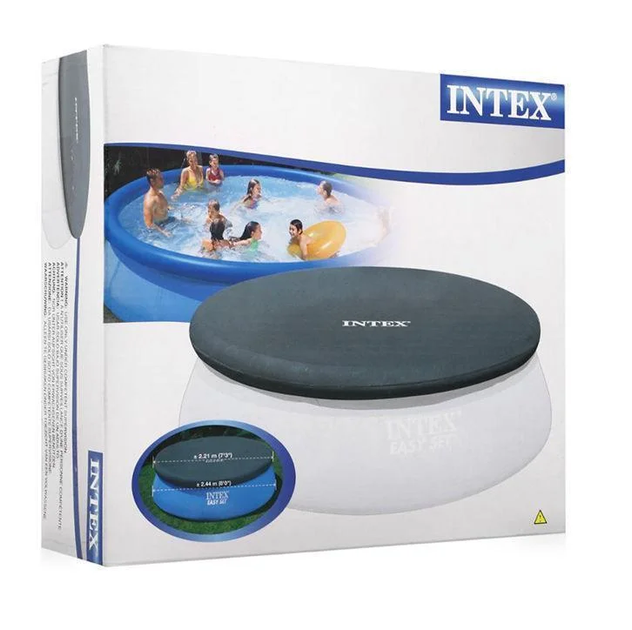 Тент для надувного круглого басейну Intex 28021 305 см синій - Фото 3 Тент для надувного круглого басейну Intex 28021 305 см синій - изображение 3