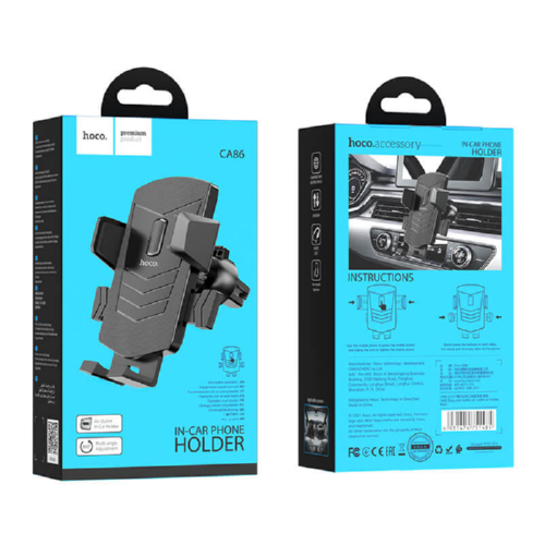 Держатель HOCO Davy one-button air outlet car holder CA86106х117х95 мм black - изображение 4
