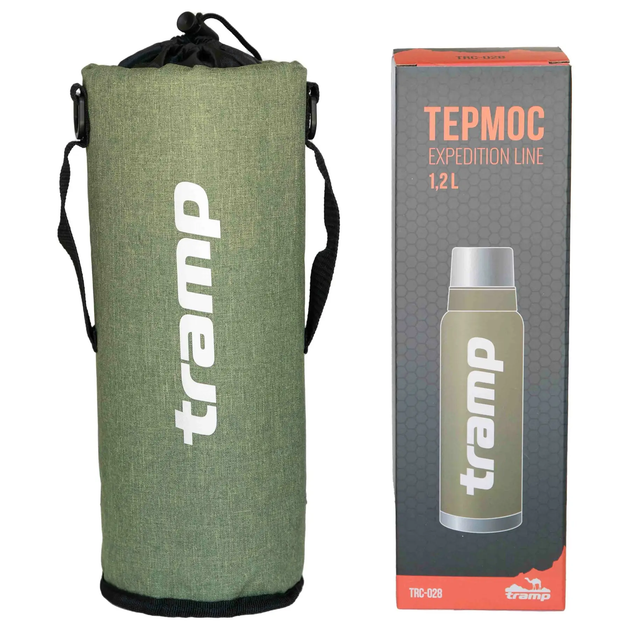 Термочехол для термосов Tramp объемом 1.2л с ремнем TRA-291-olive-melange - изображение 2