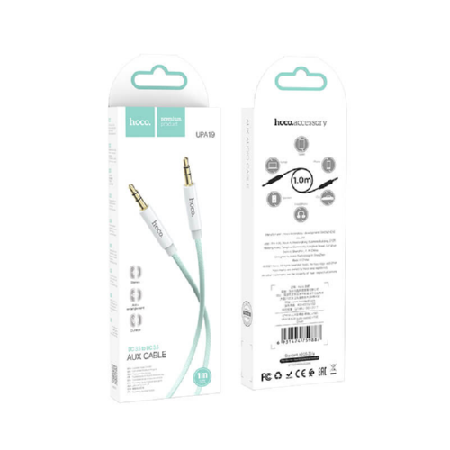 Кабель HOCO AUX audio cable UPA19 1m ТРЕ green - Фото 2 Кабель HOCO AUX audio cable UPA19 1m ТРЕ green - изображение 2