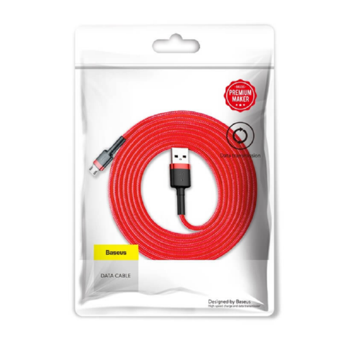 Кабель Micro USB BASEUS cafule 2.4A 2M CAMKLF-CG1 red - зображення 2