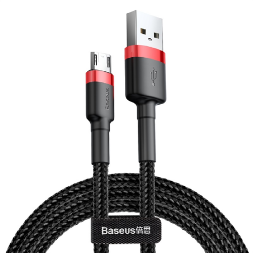 Кабель для зарядки и синхронизации BASEUS CAMKLF-BG1 Micro USB - USB 2.4A 1м Черный / Красный - Фото 1 Кабель для зарядки и синхронизации BASEUS CAMKLF-BG1 Micro USB - USB 2.4A 1м Черный / Красный - изображение 1