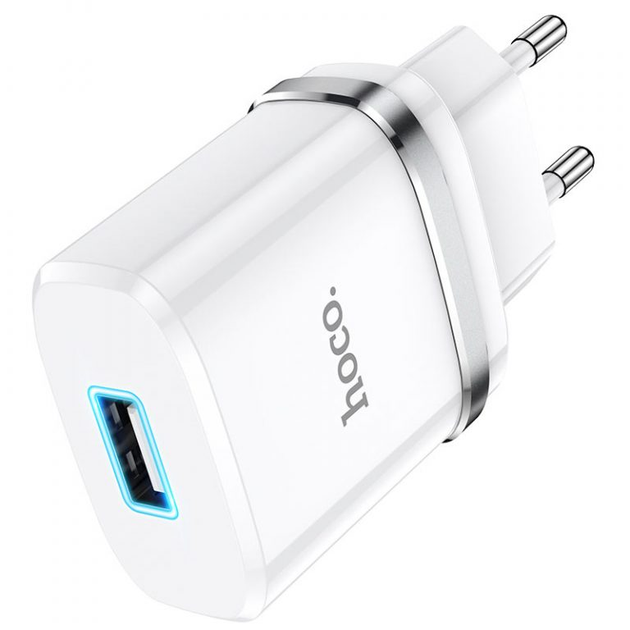 Адаптер сетевой зарядное устройство HOCO Micro USB cable N1 1USB 2.4A Белый - Фото 4 Адаптер сетевой зарядное устройство HOCO Micro USB cable N1 1USB 2.4A Белый - изображение 4