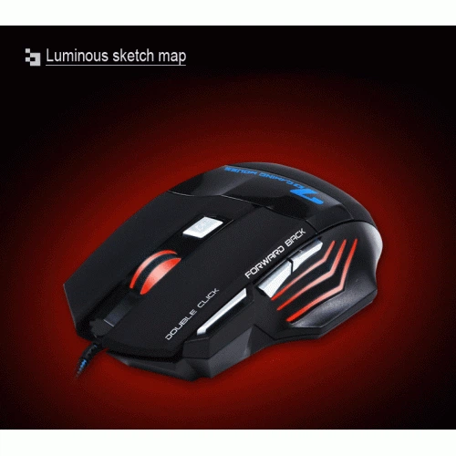 Usb игровая мышь мышка 5500dpi эргономичная с выступами тихая imice x7 RGB 150см - изображение 4