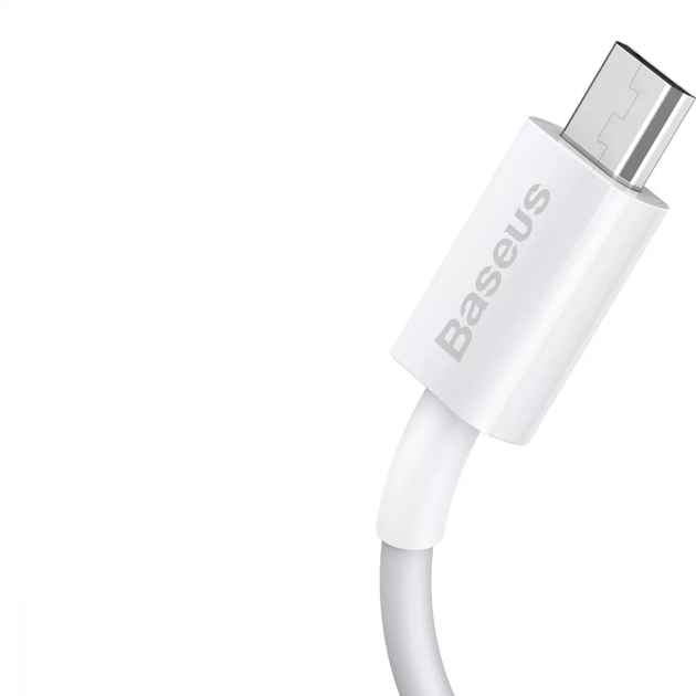 Кабель для зарядки и передачи данных BASEUS Superior Series Fast Charging, Micro USB, 2 м, 2A, 480Mbps, White (CAMYS-A02) - изображение 2