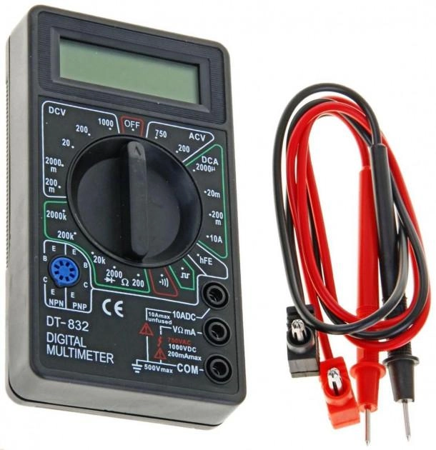 Мультиметр тестер вольтметр амперметр Digital DT-832 100 мкВ Индикатор заряда батарей - изображение 1