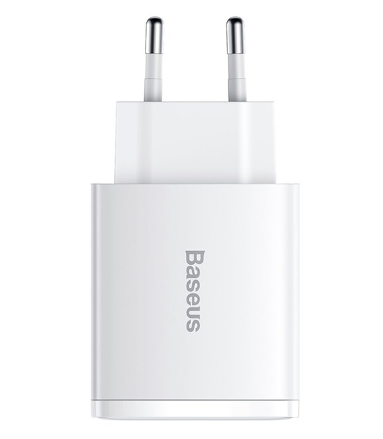 Сетевое зарядное устройство BASEUS CCXJ-E01 2xUSB Type-C 30W 3A PD QC белый - изображение 2