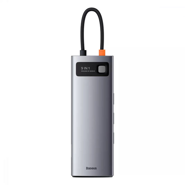 USB-Хаб Baseus Metal Gleam Series 9в1 3xUSB3.0 / 4KHD / TF / SD / Type-C PD / VGA / RJ45 gray - Фото 1 USB-Хаб Baseus Metal Gleam Series 9в1 3xUSB3.0 / 4KHD / TF / SD / Type-C PD / VGA / RJ45 gray - зображення 1