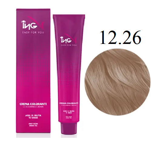 Крем-краска для волос ING Professional Colouring Cream 12.26 Ультра светлый блондин фиолетово-розовый 100 мл - Фото 1 Крем-краска для волос ING Professional Colouring Cream 12.26 Ультра светлый блондин фиолетово-розовый 100 мл - изображение 1