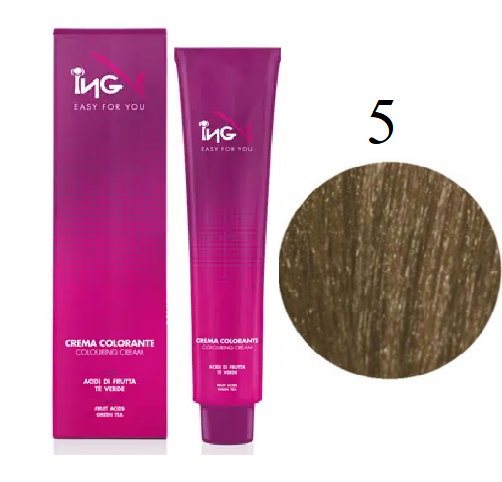 Крем-краска для волос ING Professional Colouring Cream 5 Светло-каштановый 100 мл - Фото 1 Крем-краска для волос ING Professional Colouring Cream 5 Светло-каштановый 100 мл - изображение 1