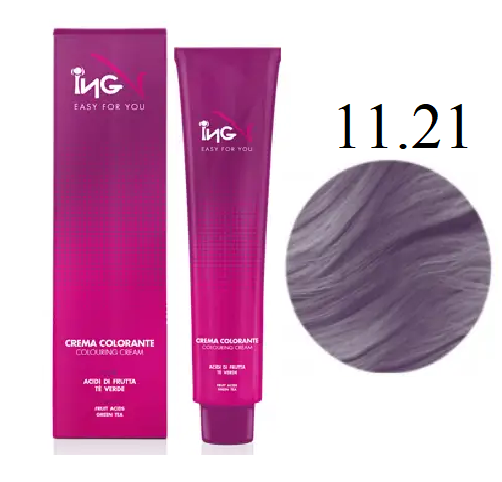 Крем-краска для волос ING Professional Coloring Cream 11.21 Платиновый блондин фиолетовый золотистый 100 мл - Фото 1 Крем-краска для волос ING Professional Coloring Cream 11.21 Платиновый блондин фиолетовый золотистый 100 мл - изображение 1