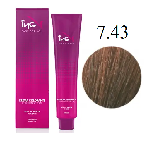 Крем-фарба для волосся ING Professional Coloring Cream 7.43 Русявий мідно-золотистий 100 мл - Фото 1 Крем-фарба для волосся ING Professional Coloring Cream 7.43 Русявий мідно-золотистий 100 мл - зображення 1