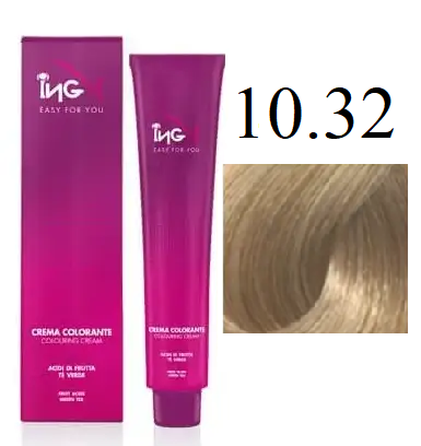 Крем-краска для волос безаммиачная ING Professional Colouring Cream No Ammonia 10.32 Платиновый блонд 100 мл - Фото 1 Крем-краска для волос безаммиачная ING Professional Colouring Cream No Ammonia 10.32 Платиновый блонд 100 мл - изображение 1
