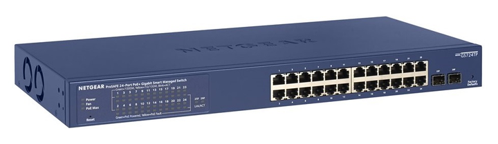 Коммутатор NETGEAR GS724TPv2 24x1GE PoE+ (190Вт), 2xSFP, управляемый ...