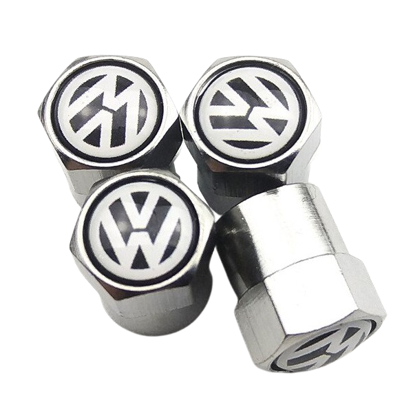 Ковпачки металеві на ніпель коліс для авто ФольксВаген Short Silver Volkswagen, 4 шт (670040) - зображення 5