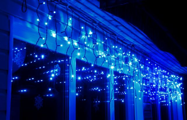 Уличная светодиодная гирлянда бахрома Magnetic 3.3-B-2 120LED 5 метров, цвет свечения Синий, с соединителем, IP65 - изображение 4