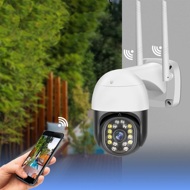 Уличная камера видеонаблюдения WIFI IP Tuya P2P поворотная 1920x1080 с удалённым просмотром + Карта памяти 64Гб - Фото 9 Уличная камера видеонаблюдения WIFI IP Tuya P2P поворотная 1920x1080 с удалённым просмотром + Карта памяти 64Гб - изображение 9