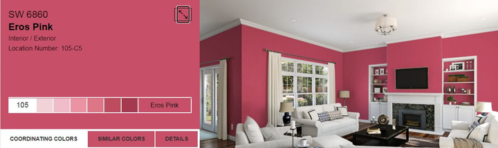 Тестер тонованої фарби DV Avalon Flat Enamel акрил-латексна глибокоматова colorpaint 0.25 л (SW 6860 Eros Pink_test) - зображення 2