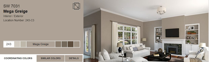 Тестер тонованої фарби DV Avalon Flat Enamel акрил-латексна глибокоматова colorpaint 0.25 л (SW 7031 Mega Greige_test) - зображення 2