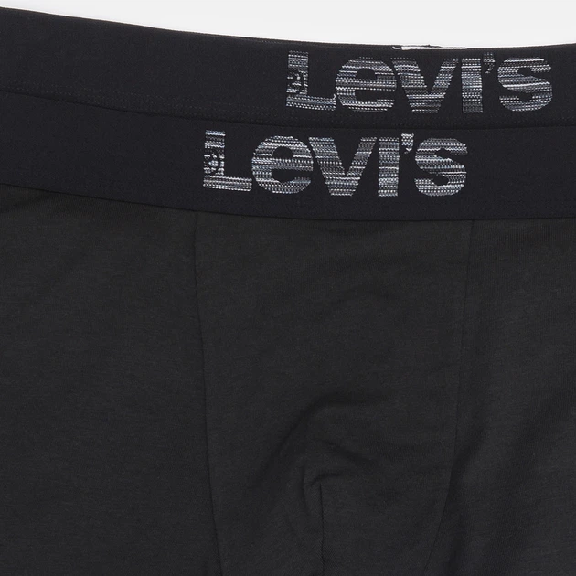 Набір трусів-боксерів чоловічих бавовняних Levi's Opt Ill Boxer Brief Org Co 701203921-007 L 2 шт Сірий/Чорний (8720245183642) - зображення 5