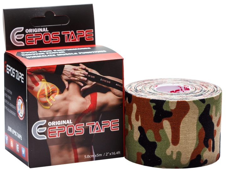 Кінезіо тейп EPOS TAPE Design 5 см х 5 м камуфляж - зображення 1