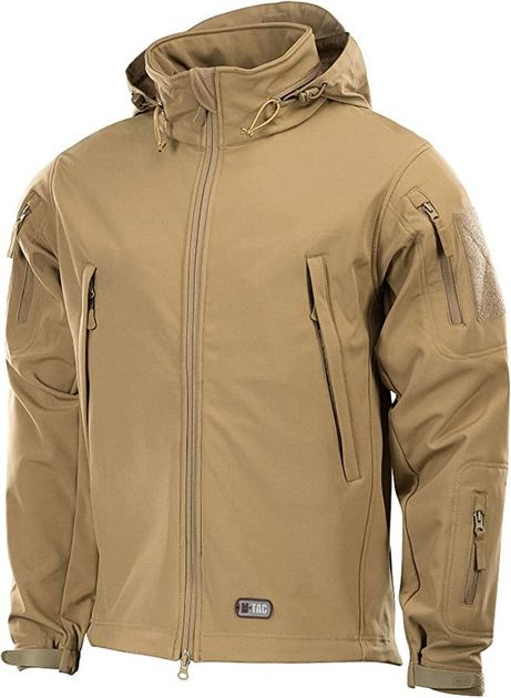 M-Tac Тактична куртка з капюшоном на флісовій підкладці - Водонепроникна розмір L, колір Coyote - зображення 1