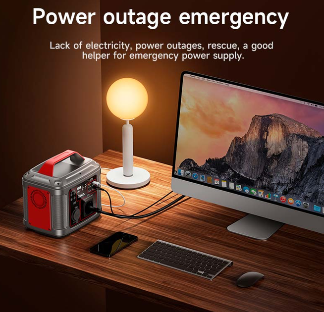 Портативная зарядная станция power bank УМБ HOCO Energy storage DB28 80000mAh 300W 3USB/Type-C/AC PD/QC - изображение 12