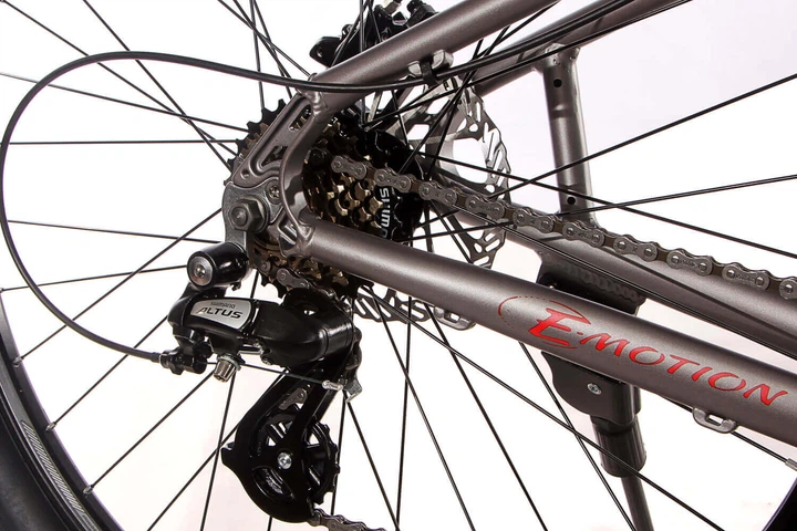 Велосипед E-motion MTB F430 27,5"х3" / рама 19" серо-красный (vemmtbf430sk) - Фото 2 Велосипед E-motion MTB F430 27,5"х3" / рама 19" серо-красный (vemmtbf430sk) - изображение 2