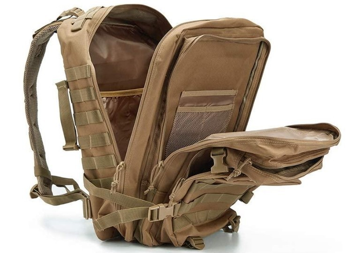 Военный тактический рюкзак Molle Army Assault QT&QY Койот 45x33x30см 45 литров. - изображение 1