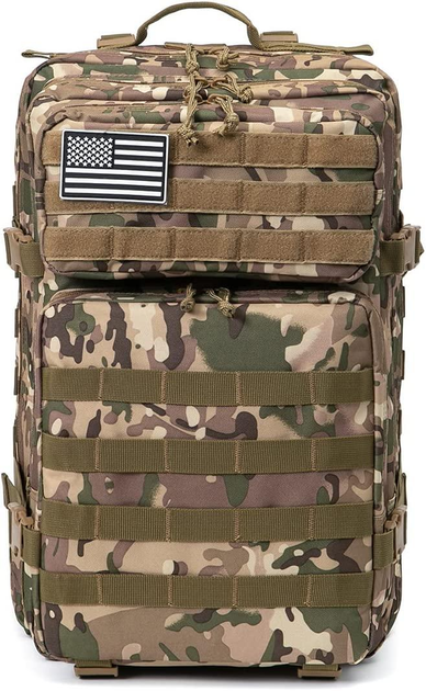 Американський тактичний рюкзак Molle Army Assault QT&QY 45 літрів Camo - зображення 2