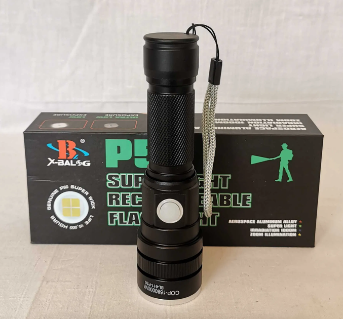 Мощный ручной аккумуляторный фонарь BL-611 с диодом P50 фонарик с ZOOMом (ЗАРЯЖАЕТСЯ ОТ USB) - Фото 3 Мощный ручной аккумуляторный фонарь BL-611 с диодом P50 фонарик с ZOOMом (ЗАРЯЖАЕТСЯ ОТ USB) - изображение 3
