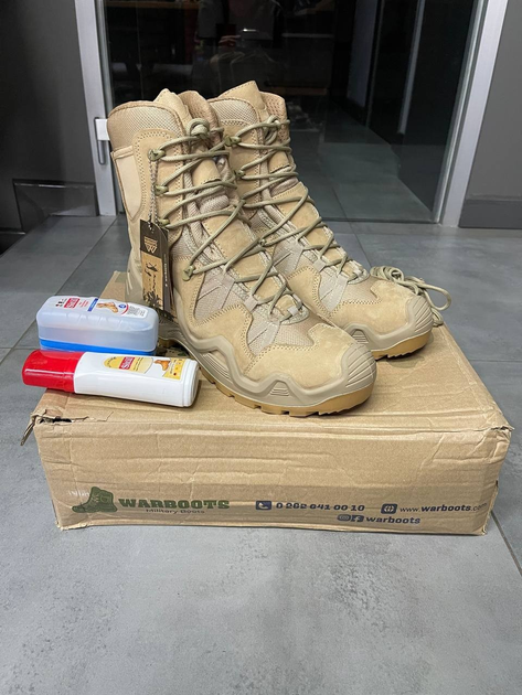 Берці тактичні високі Warboots Waterproof, Койот, водостійкі берці армійські тактичні 44 розмір - зображення 1