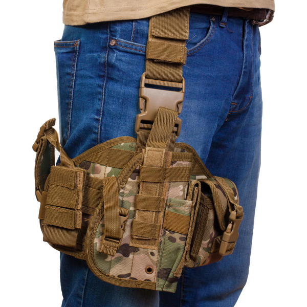 Кобура универсальная на платформе набедренная с подсумками Clefers tactical L17, Правосторонняя Мультикам (5002206) - Фото 3 Кобура универсальная на платформе набедренная с подсумками Clefers tactical L17, Правосторонняя Мультикам (5002206) - изображение 3