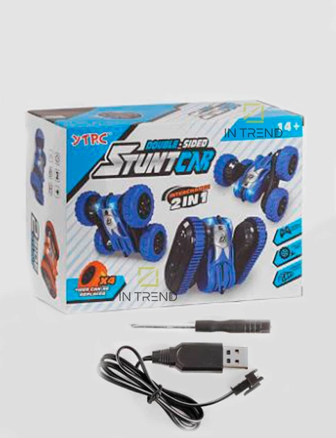 Машинка Перевертыш на радиоуправлении Stunt Car Оранжевая на пульте Трюковая - изображение 2