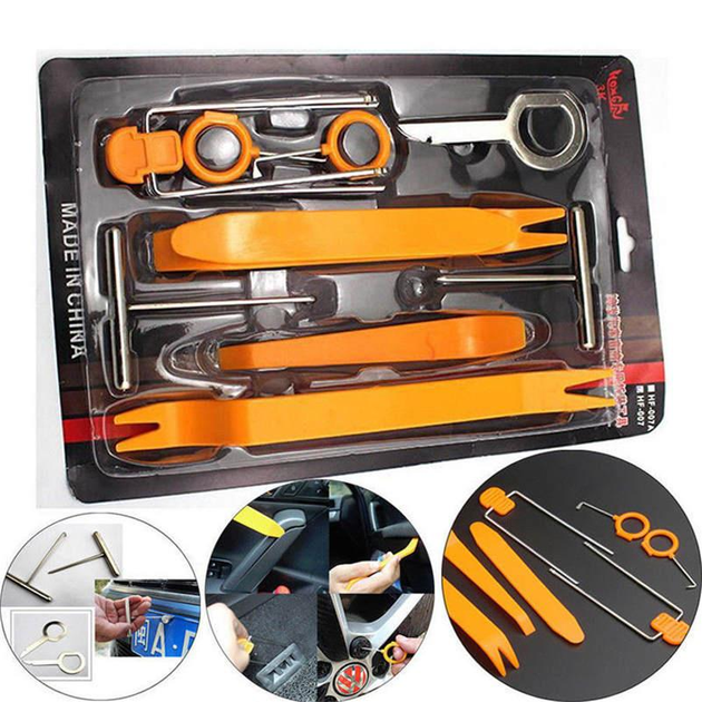 Набор из 12 съемников пистонов, обшивки салона, панелей, магнитол от ...