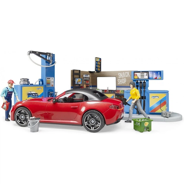 Игровой набор Bruder АЗС с автомойкой, автомобилем и фигурками (62111) - изображение 3