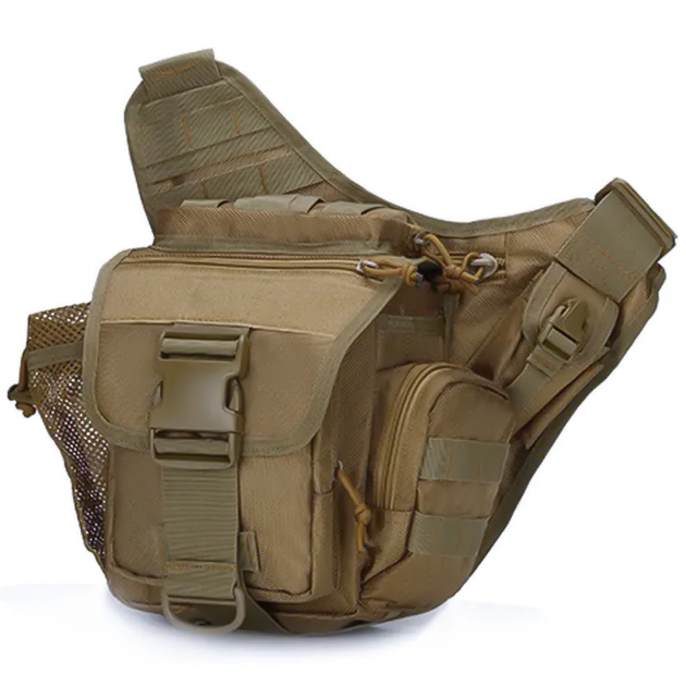 Сумка тактическая через плечо AOKALI Outdoor A03 (Sand) водонепроницаемая военная с карманами на молнии (SK-9899-42614) - изображение 1