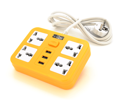 Сетевой фильтр ТВ-Т15, 4 розетки + 3 USB, 2 м, сечение 3х0,75мм, 2500W, Yellow - Фото 1 Сетевой фильтр ТВ-Т15, 4 розетки + 3 USB, 2 м, сечение 3х0,75мм, 2500W, Yellow - изображение 1