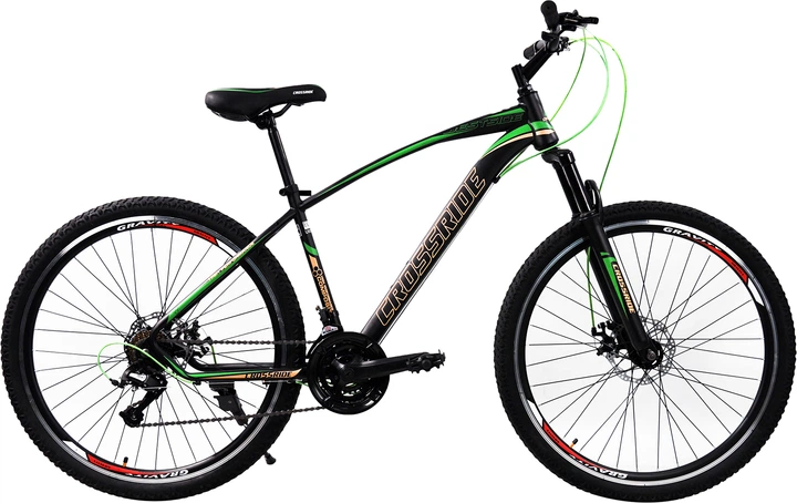 Велосипед Crossride МТВ ST Westside 27.5" 15" 2023 Черно-зеленый (01752 ...