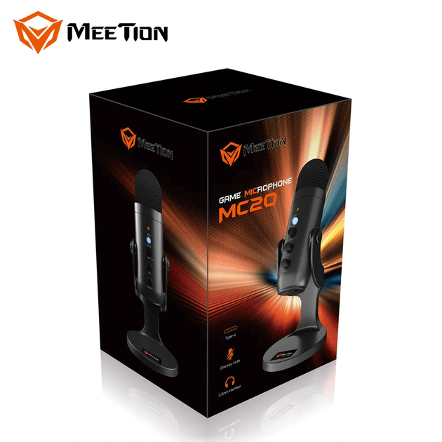 Мікрофон ігровий MeeTion MT-MC20 | Type-C, AUX | black - Фото 2 Мікрофон ігровий MeeTion MT-MC20 | Type-C, AUX | black - зображення 2