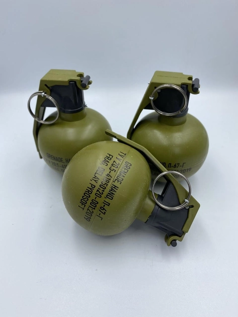 Имитационно-тренировочная граната НАТО 67 учебная с активной чекой, 310 грамм, (ящик), Pyrosoft - изображение 1